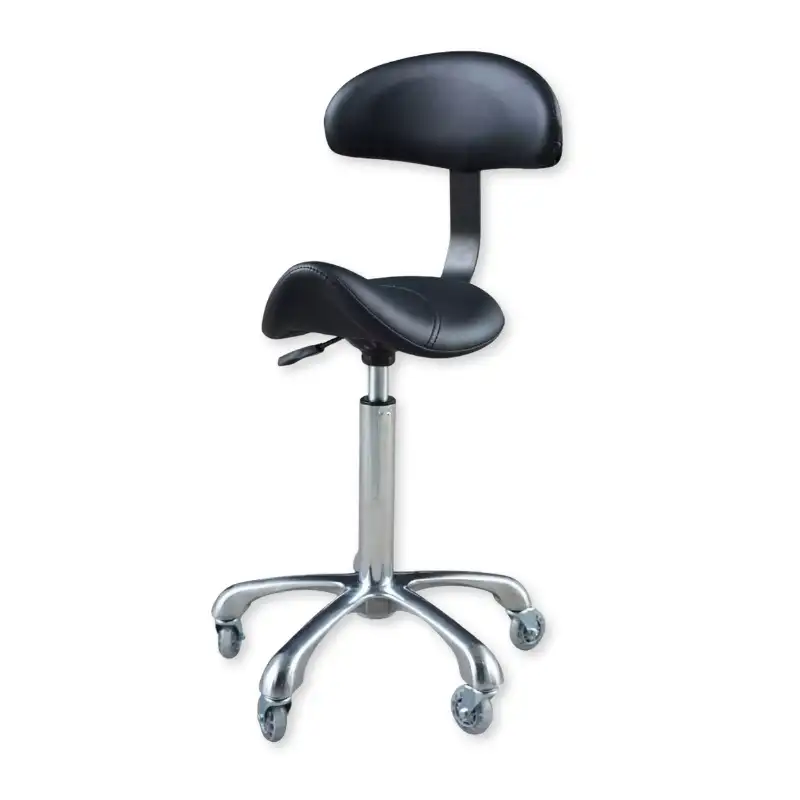 Beyonce Saddle Stool Stool with Back Support and Hair-Free Wheels