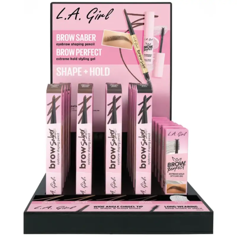 L.A. Girl Brow Saber &amp; Brow Perfect Display Set, 30pcs