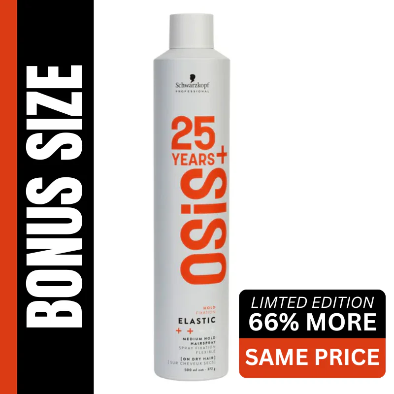 Schwarzkopf OSiS+ ELASTIC Flexible Hold Hairspray - Limited Bonus Size