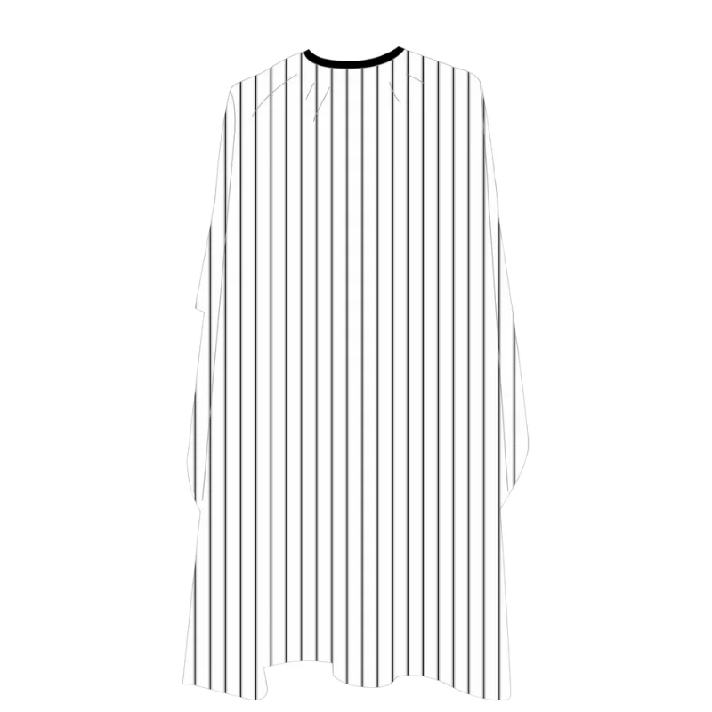 Deyaz Premium Cape - White with Double Black Thin Stripes
