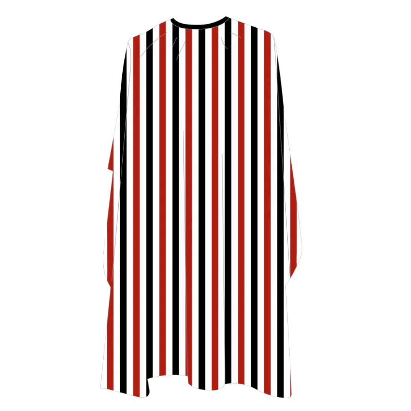 Deyaz Premium Cape - White, Black and Red Thick Stripes