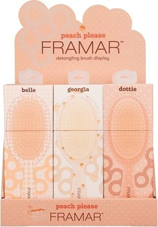 Framar Detangle Brush 9pc Display - Peach Please Collection